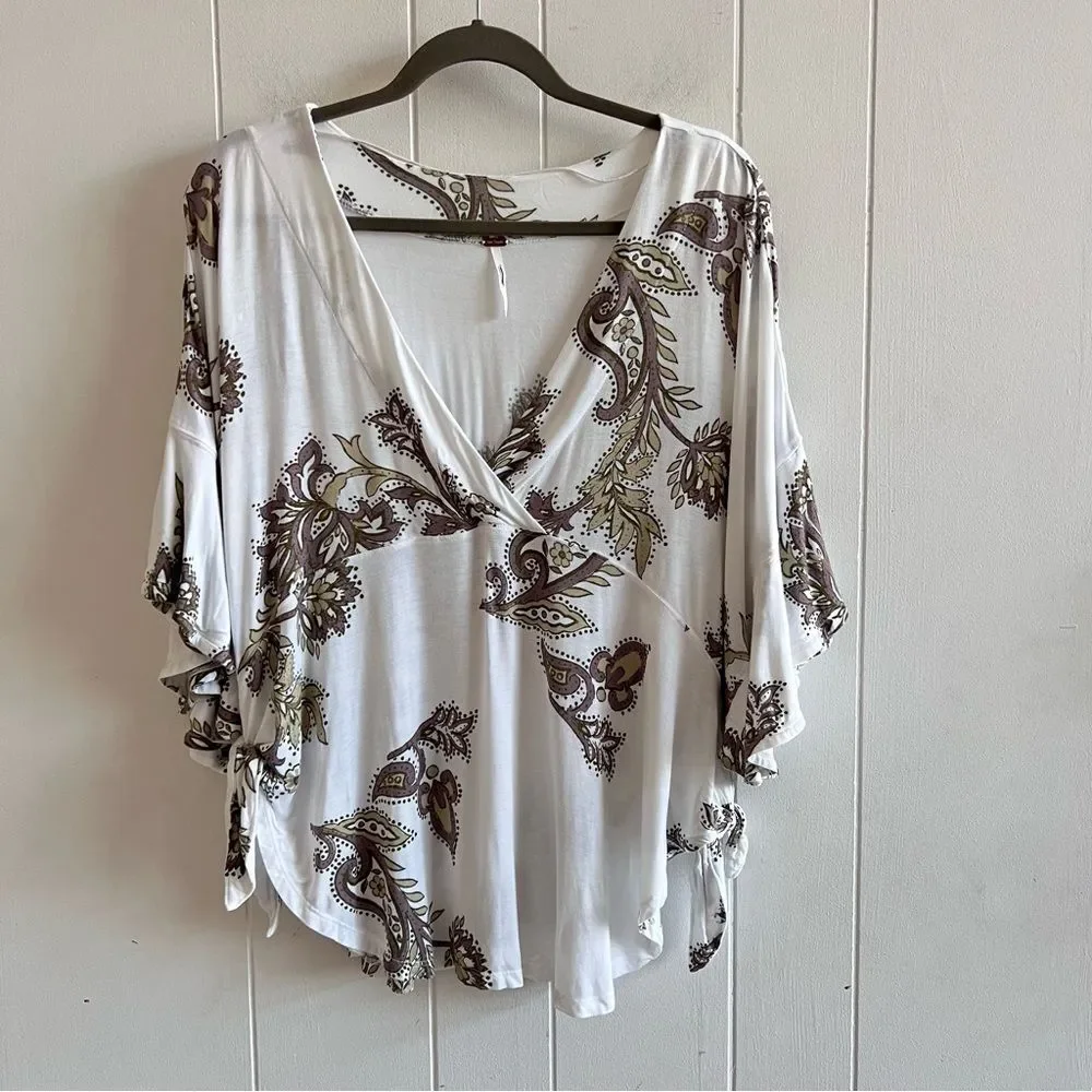 Free People Maui Wowie Printed Floral Blouse